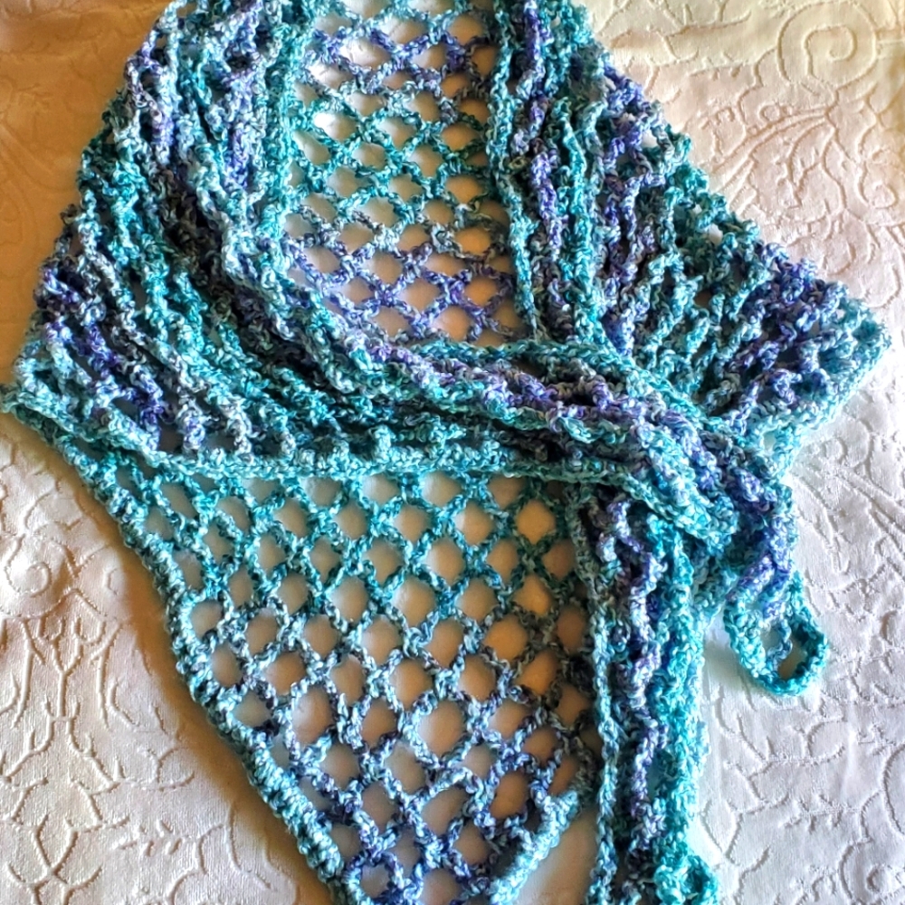 Handmade Crochet Boho Shawl and Headband